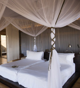two white beds