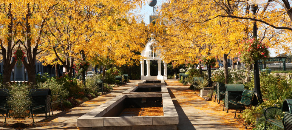 Riverscape Park in Dayton, Ohio in autumn