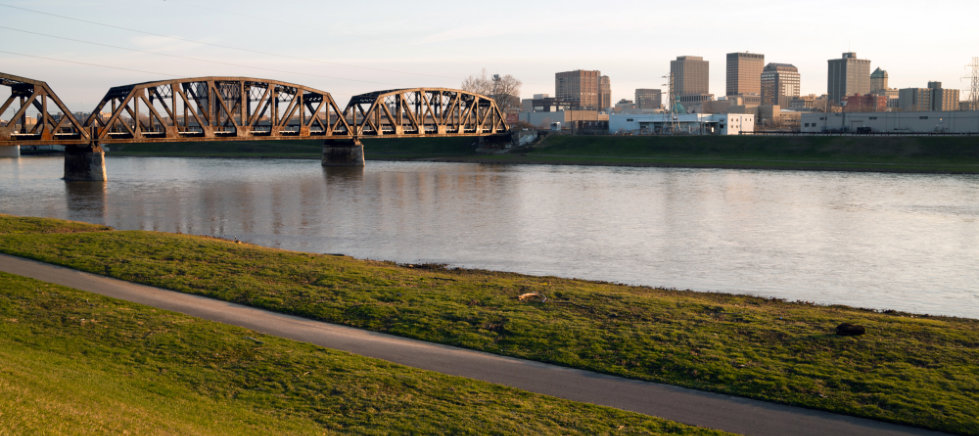 The streets and buildings of Dayton Ohio