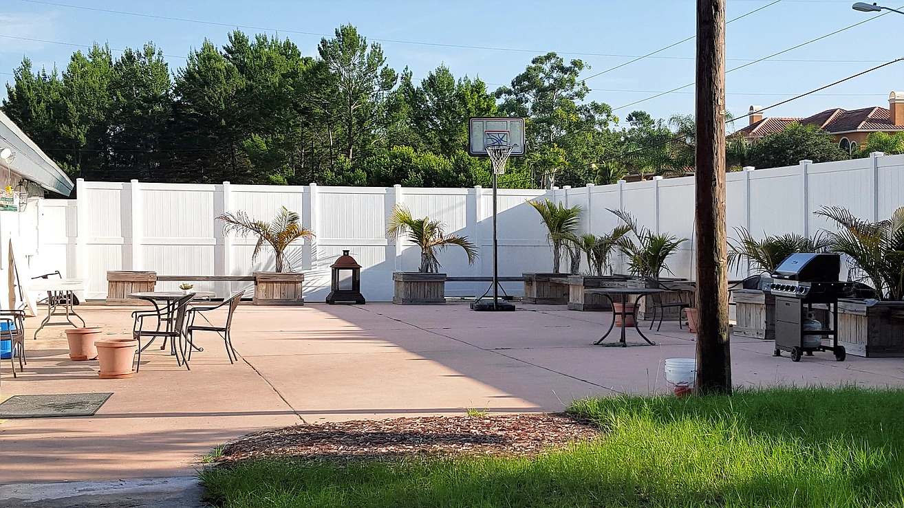 large and secured courtyard